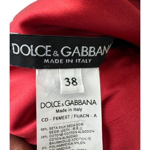 DOLCE & GABBANA Vintage Red Silk Satin lace slip dress size 38 US 4 midi Y2K - Picture 8 of 11